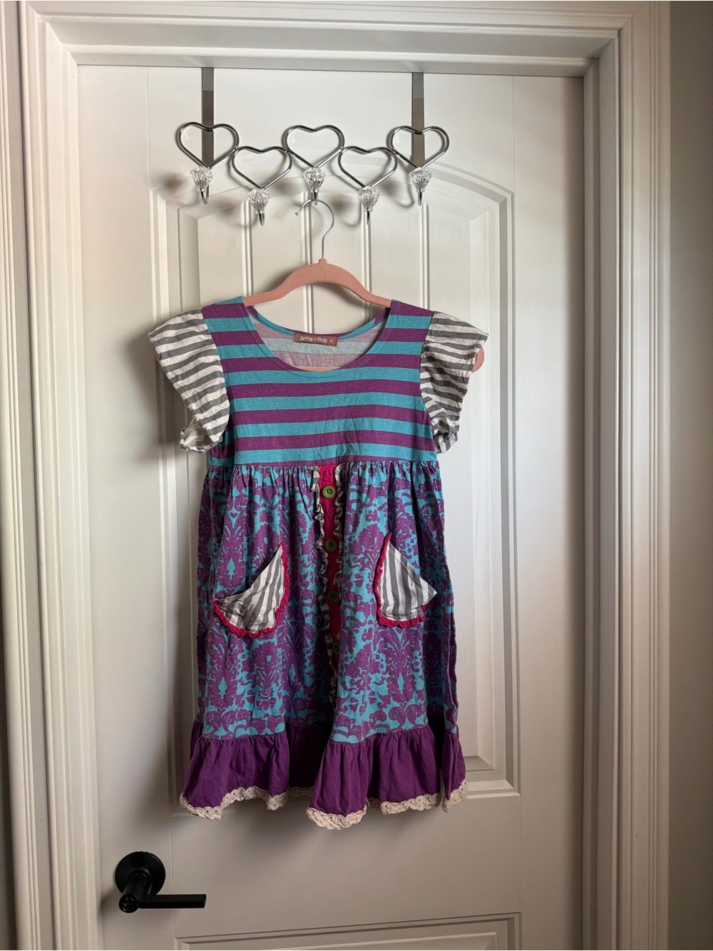 $58 Girls Quality Comfy Jelly Pug Dress 10